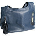 Женская сумка из натуральной кожи синего цвета Hobo