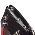 Женская сумка Glarin Black&Red из натуральной кожи