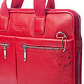 Красная сумка для ноутбука из натуральной кожи Escudo Red