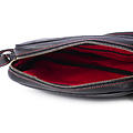 Женская сумка из натуральной кожи в черном цвете, прошитая красными нитками Dublon Black